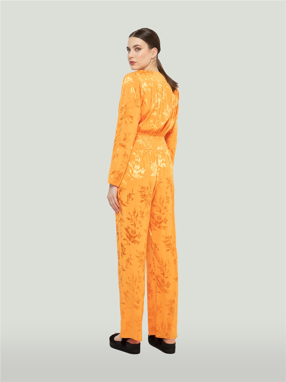 QS2242028-Patterned Orange Trousers-BAQA