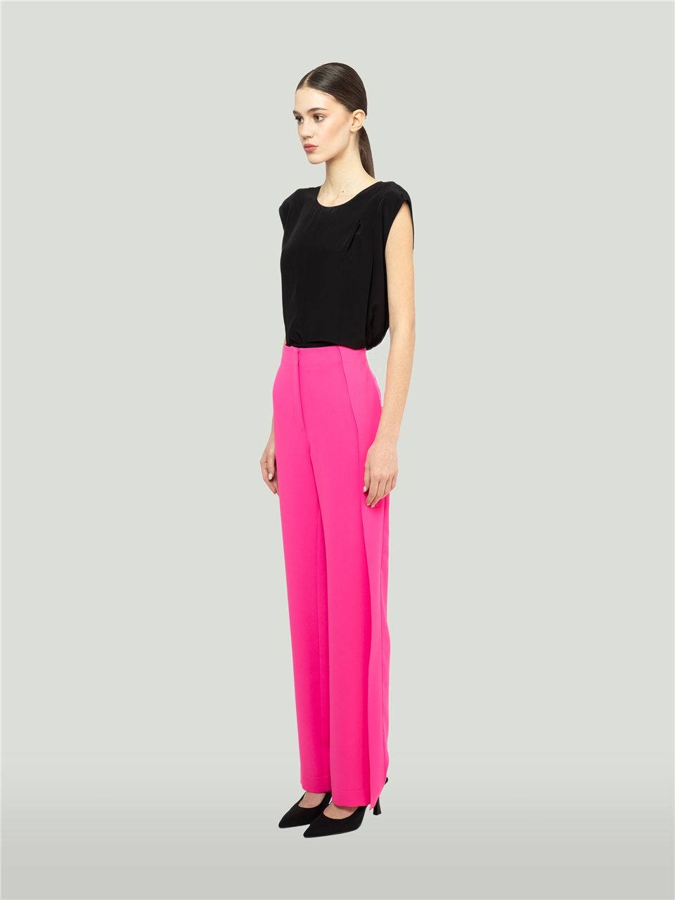 QS2242064-Detailed Pink Trousers-BAQA