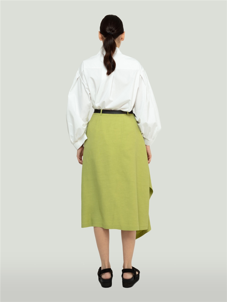 QS2243006-Wrap Green Skirt-BAQA