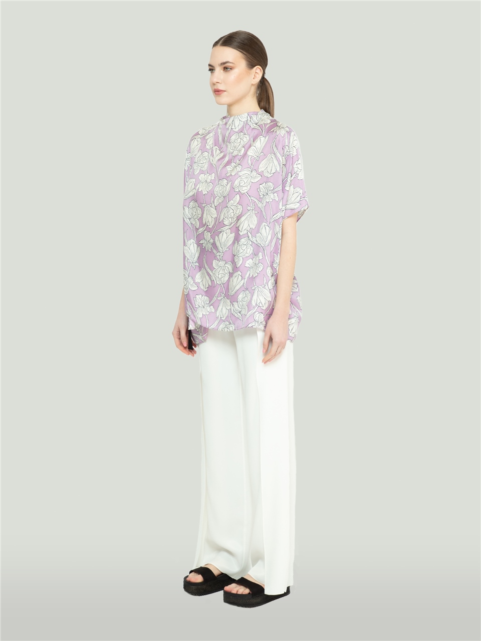 QS2244050-Patterned Lilac Blouse-BAQA
