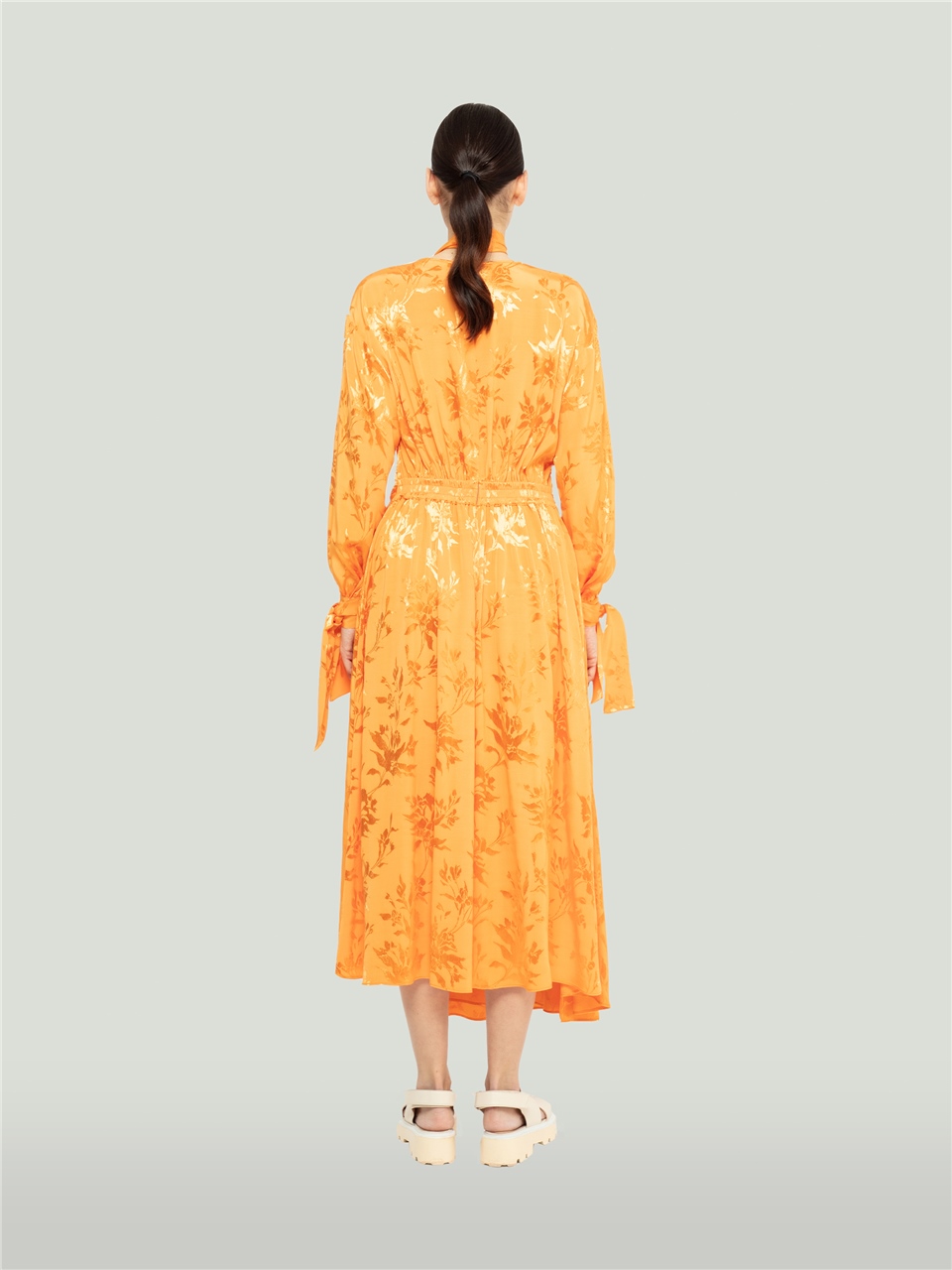 QS2245023-Patterned Orange Dress-BAQA