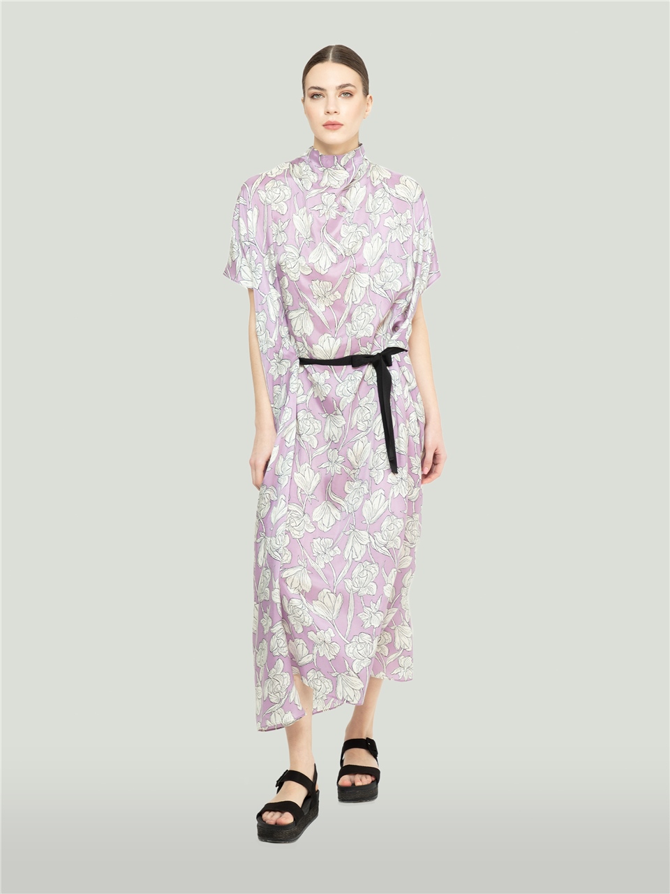 QS2245072-Patterned Lilac Dress-BAQA