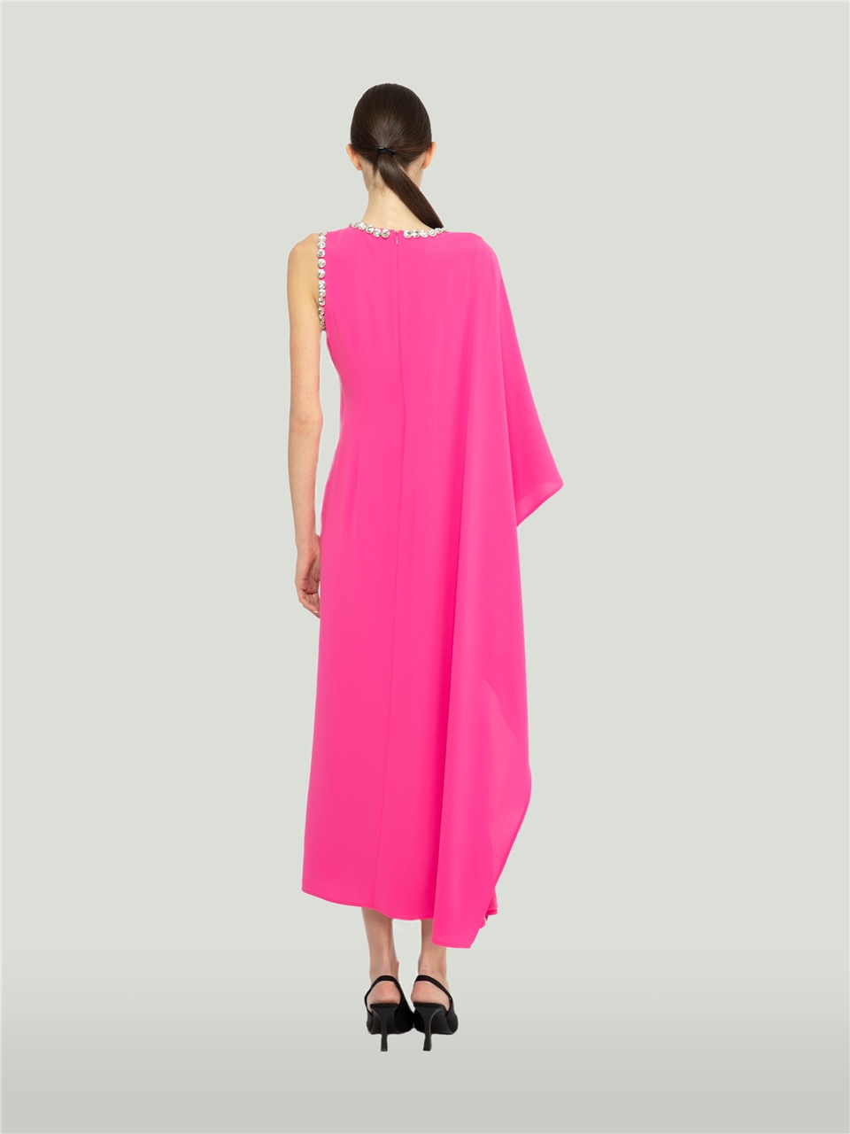 QS2245093-Stone Detailed Pink Dress-BAQA