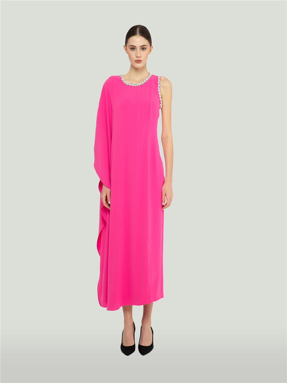QS2245093-Stone Detailed Pink Dress-BAQA